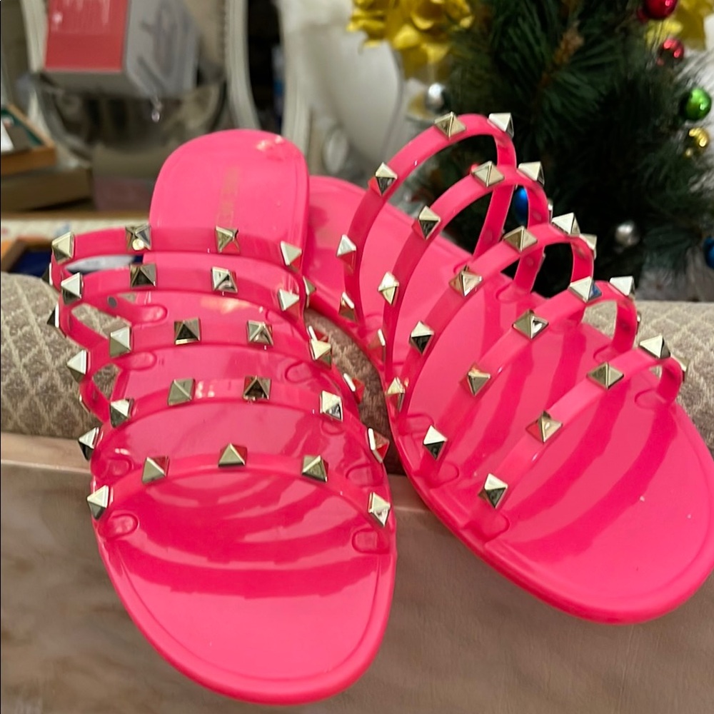 Valentino Pink Studded Sandals